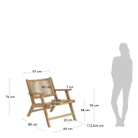 La Forma - Geralda acacia wood armchair with natural finish