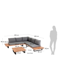 La Forma - Zalika 5-seater corner sofa and table set